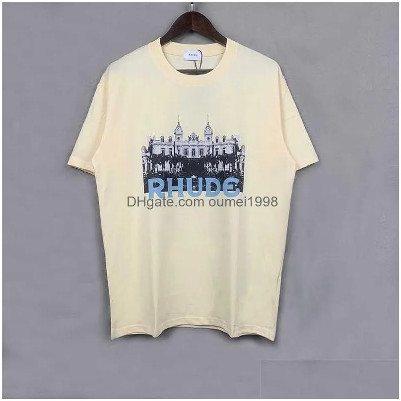 Men`s T-Shirts Rhude T-shirt Men Women 1 High Quality Rhude Tee Vintage Tops Oversize Short Sleeve T221202