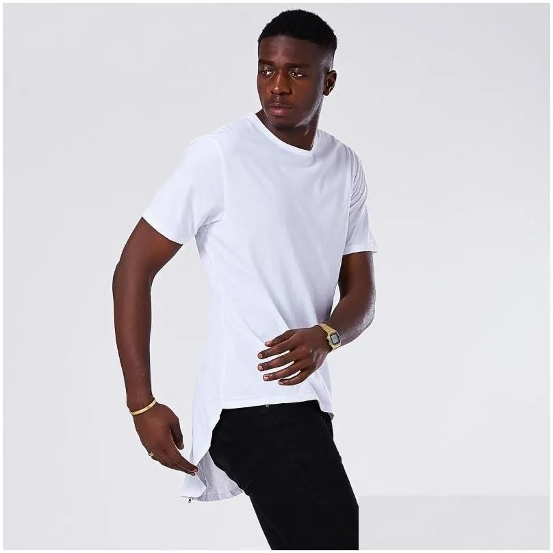 mens longline white t shirt