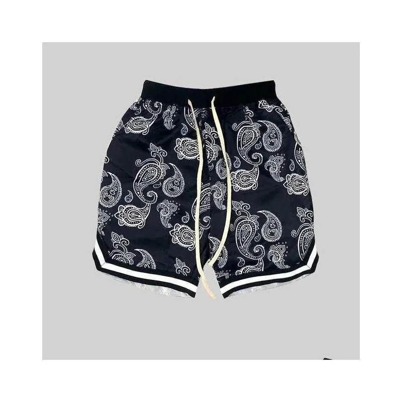 mens shorts 2022 harajuku streetwear shorts men bandana pattern fashion summer shorts hip hop casual bottoms elastic wais man casual pants