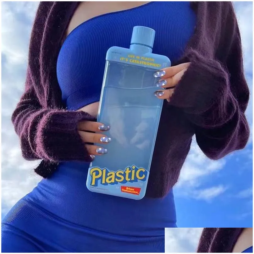 water bottles fashion urban sports bottle 500ml water cup outdoor fitness flat bottle eco-friendly antibacterial juice water bottle