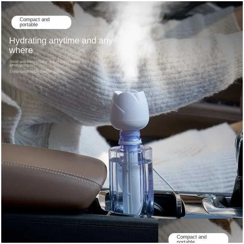  home usb humidifier desktop creative small water replenisher portable car air rose humidifier mini mist maker air purifier