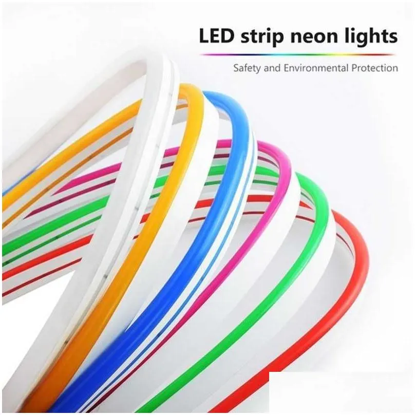  dc 12v neon led strip light flexible led silicone tube lamp dance party decor lights waterproof lighting diy holiday decoration