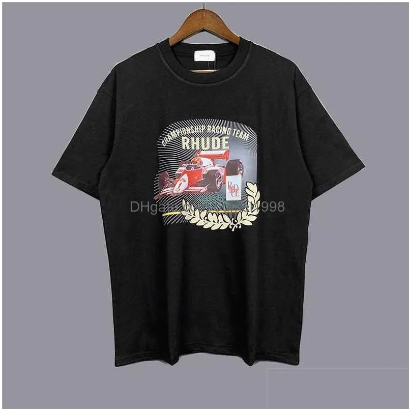 Men`s T-Shirts Rhude T-shirt Men Women 1 High Quality Rhude Tee Vintage Tops Oversize Short Sleeve T221202
