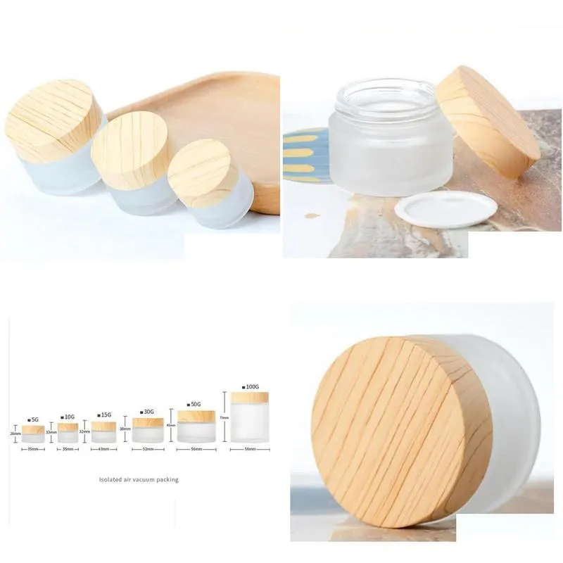wholesale fashion cosmetic jar 5g 10g 15g 30g 50g 100g packing bottles cream empty makeup creams can be filled container bamboo wood parttern charcoal packaging