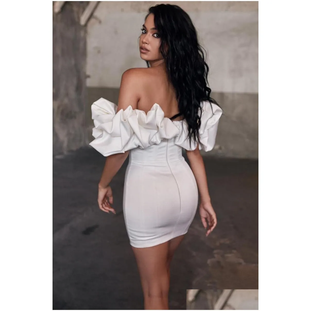 casual dresses summer dress women 2022 arrivals ruffle off the shoulder bodycon house of cb black evening party