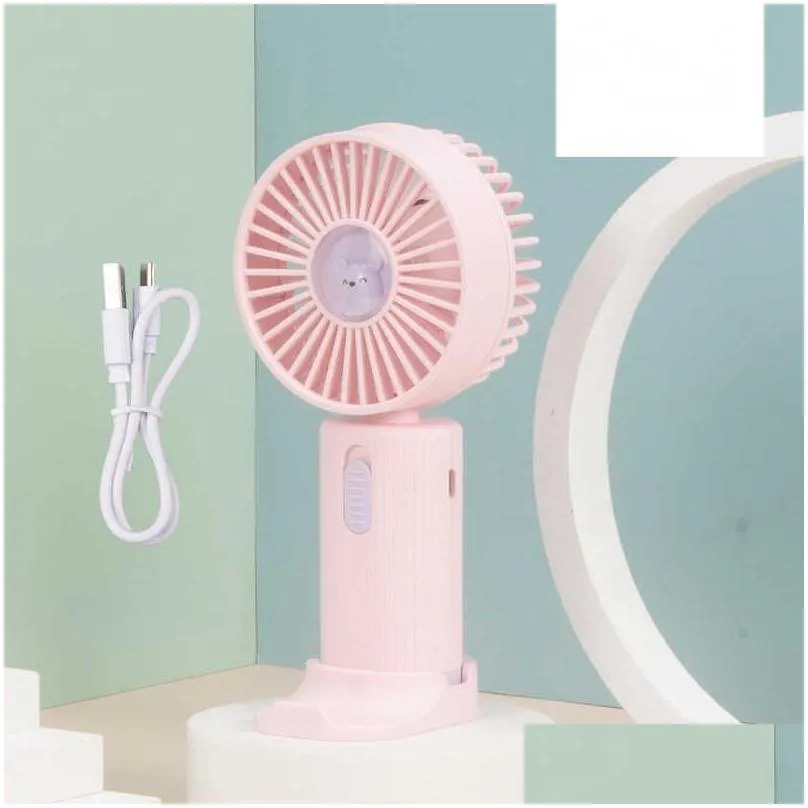  mini hand fan student dormitory portable usb rechargeable small fan desktop silent strong wind with bracket electric fan