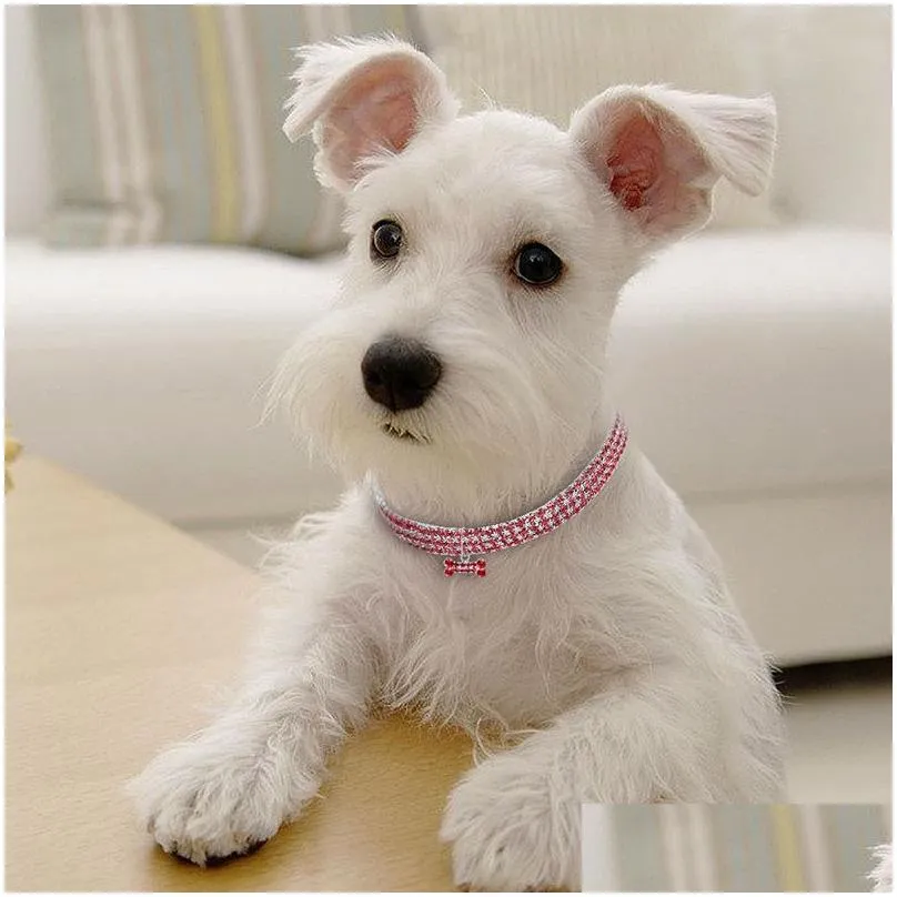 fashion rhinestone pet dog cat collar crystal puppy chihuahua collars leash necklace for small medium dogs diamond jewelry accessories