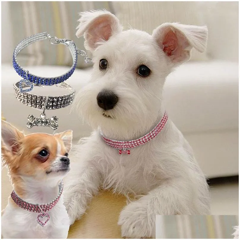 rhinestone pet supplies dog cat collar crystal puppy chihuahua collars necklace for small medium large dogs diamond jewelry