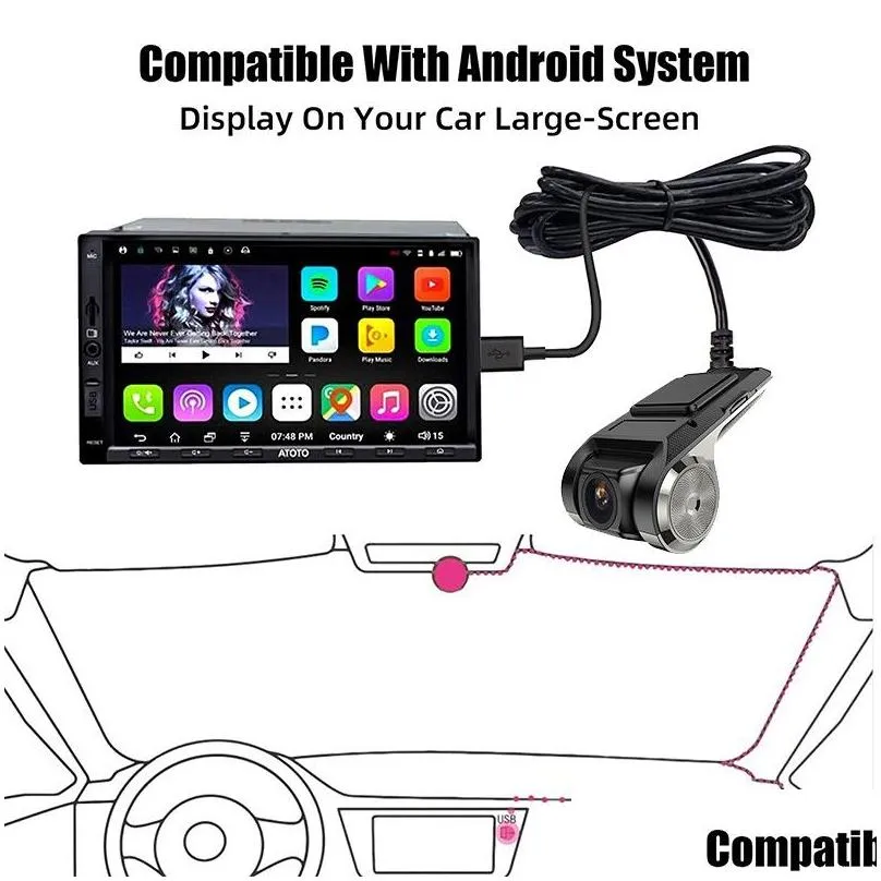 usb adas car hd car dvr android player navigation floating window display ldws g-shock driver assistance features