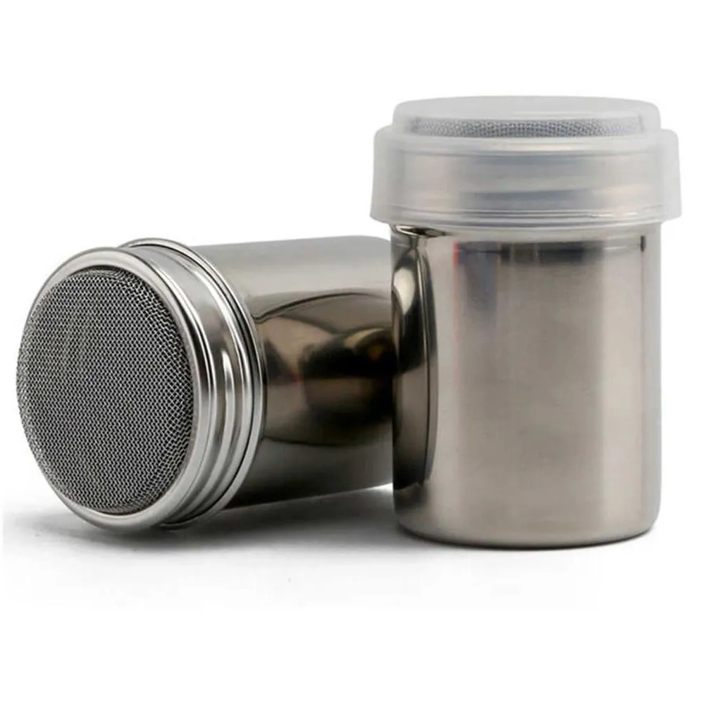  304 stainless steel spring seasoning jar cocoa powder coffee brewer flour sugar mesh brewer kitchen cooking tools
