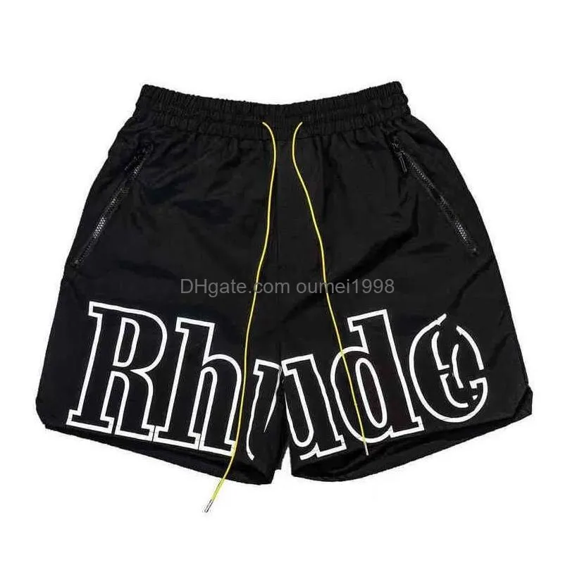 2023 new designer shorts rhude shorts summer fashion beach pants Men women high quality street wear red blue black purple pants mens short US