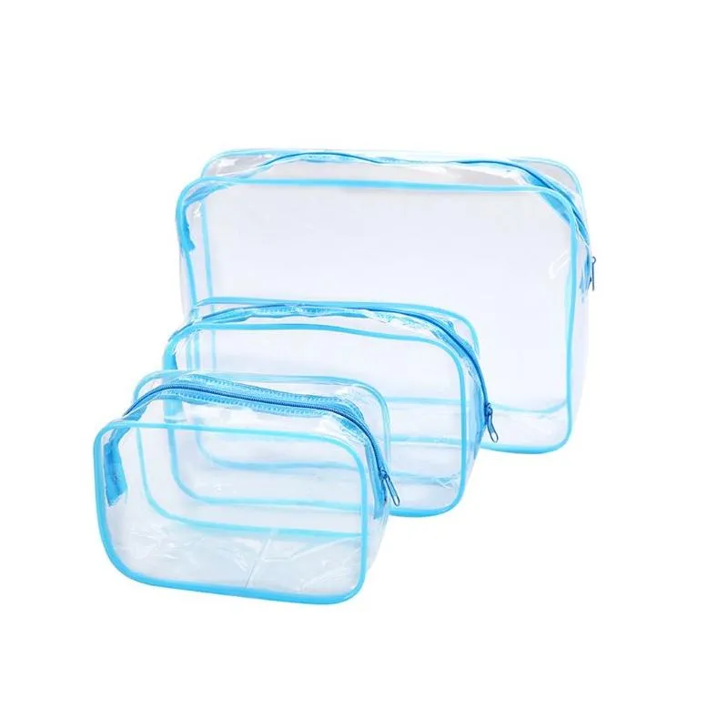 clear toiletry bag waterproof pvc zippered carry pouch portable makeup bag organizer bag set for travel