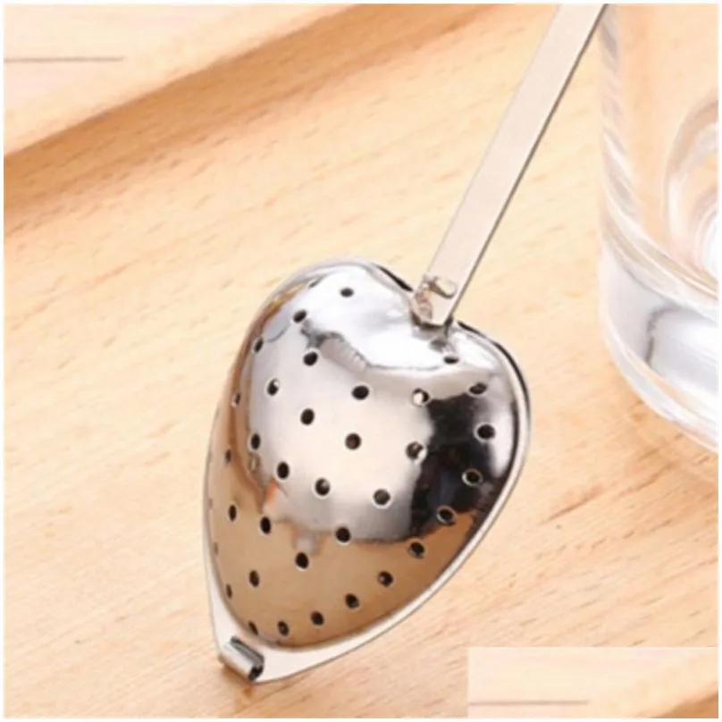 hot spring tea time convenience heart tea tools infuser heart-shaped stainless herbal infuser spoon filter new 1 s2