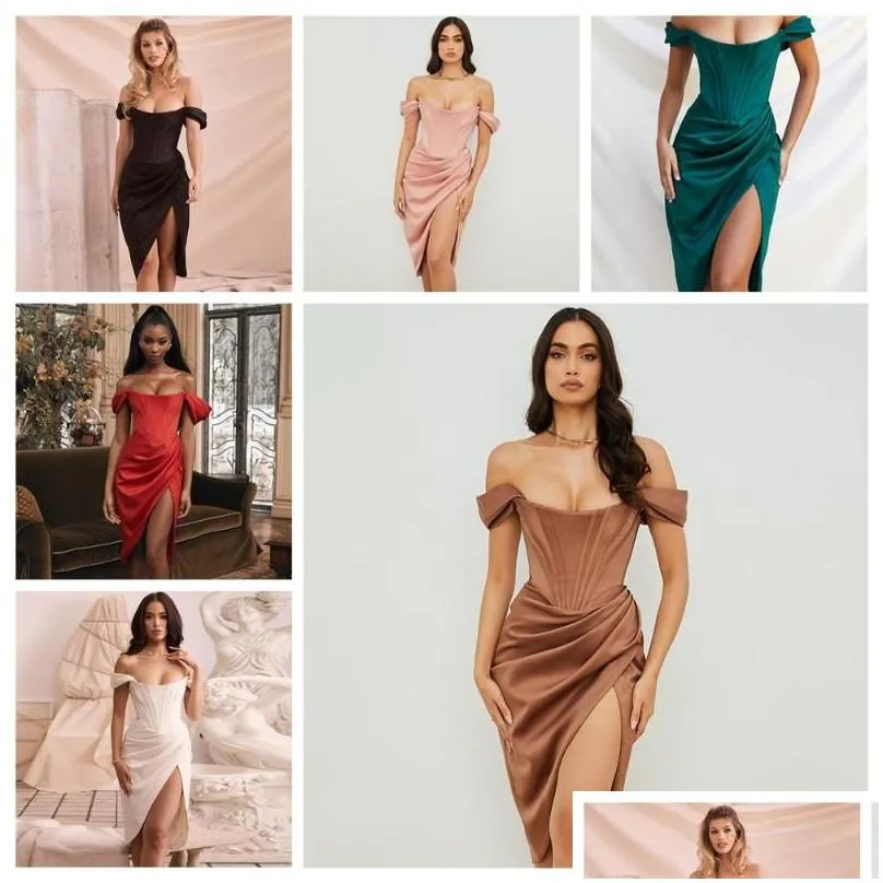 casual dresses high quality satin bodycon dress women party 2021 arrivals midi house of cb celebrity evening club