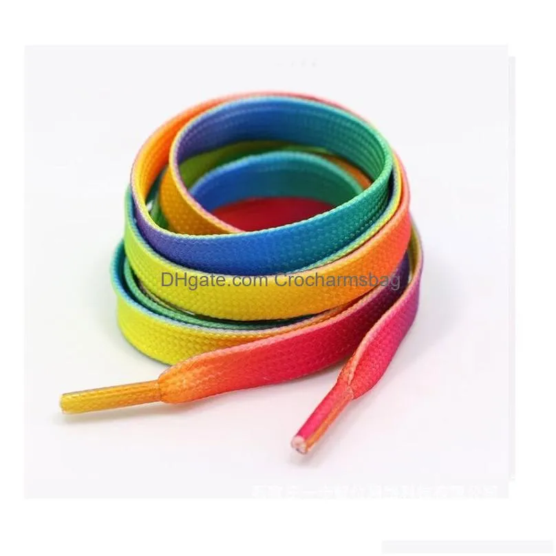 new flat shoelaces dress canvas shoe lace sneaker boots shoe laces uni strings shoelace rainbow tie