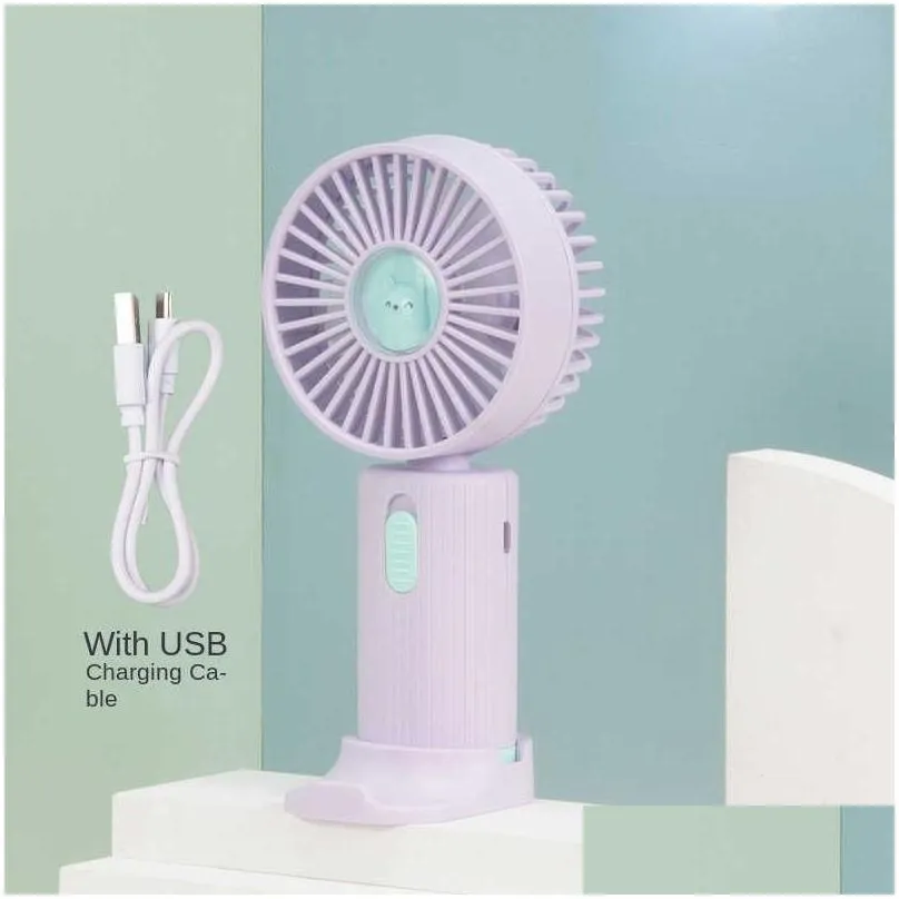  mini hand fan student dormitory portable usb rechargeable small fan desktop silent strong wind with bracket electric fan