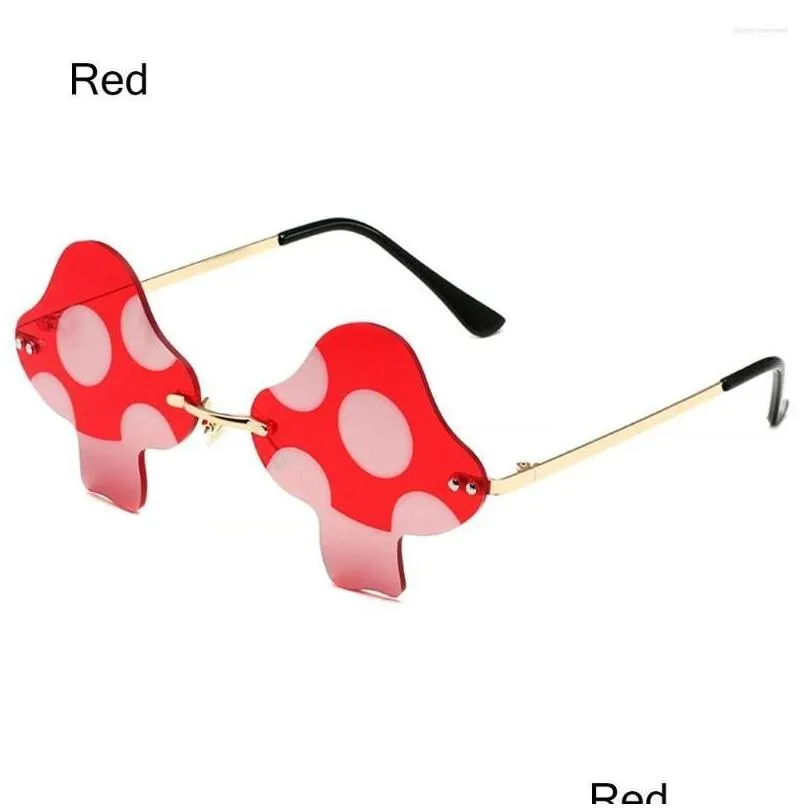 sunglasses mushroom shape irregular rimless sun glasses retro trendy fun for women men halloween party decorations