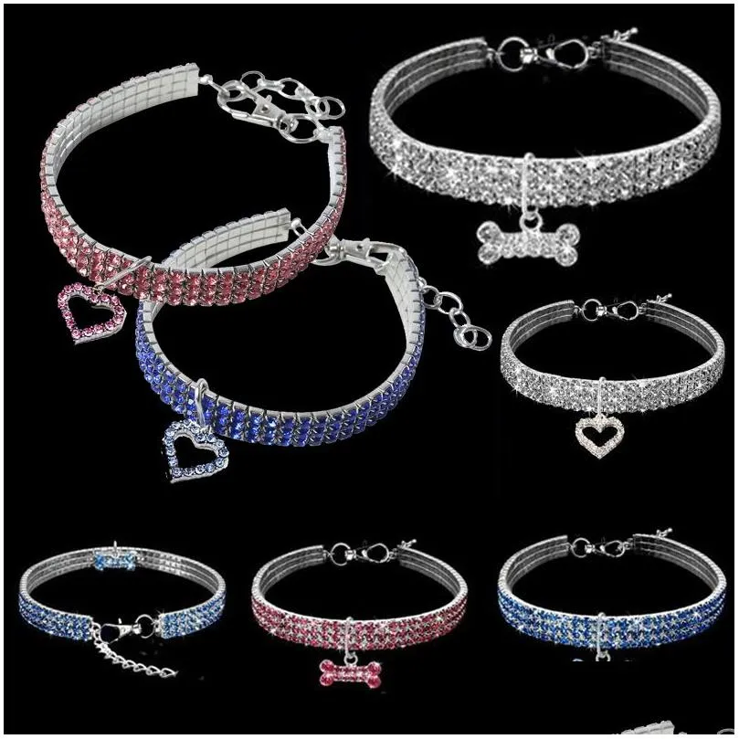 rhinestone pet supplies dog cat collar crystal puppy chihuahua collars necklace for small medium large dogs diamond jewelry