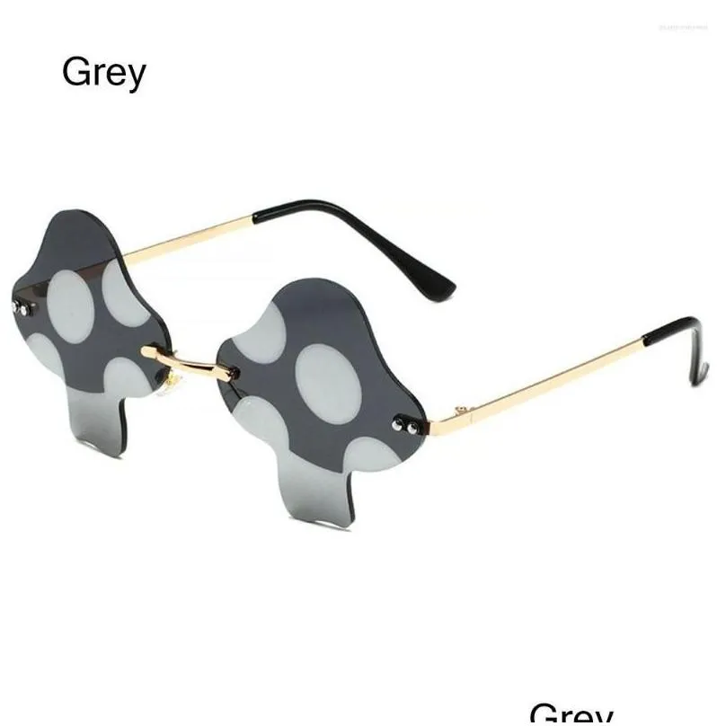 sunglasses mushroom shape irregular rimless sun glasses retro trendy fun for women men halloween party decorations