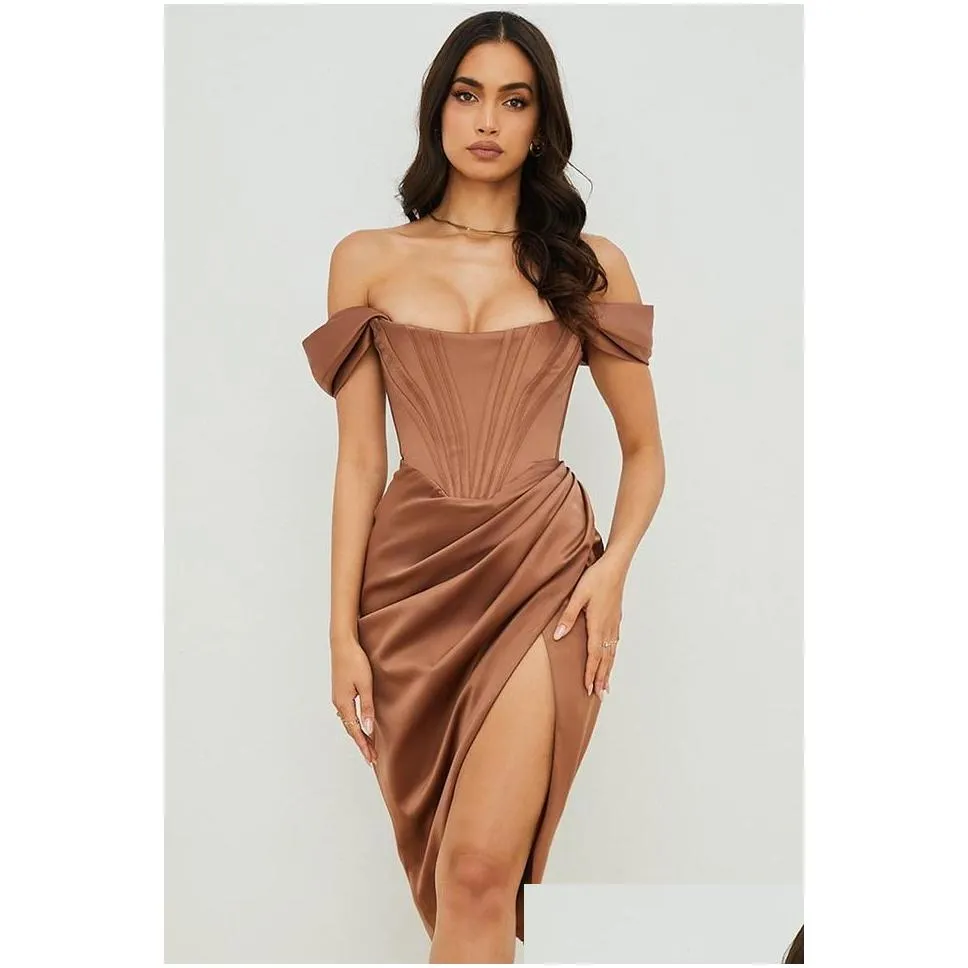 casual dresses high quality satin bodycon dress women party 2021 arrivals midi house of cb celebrity evening club