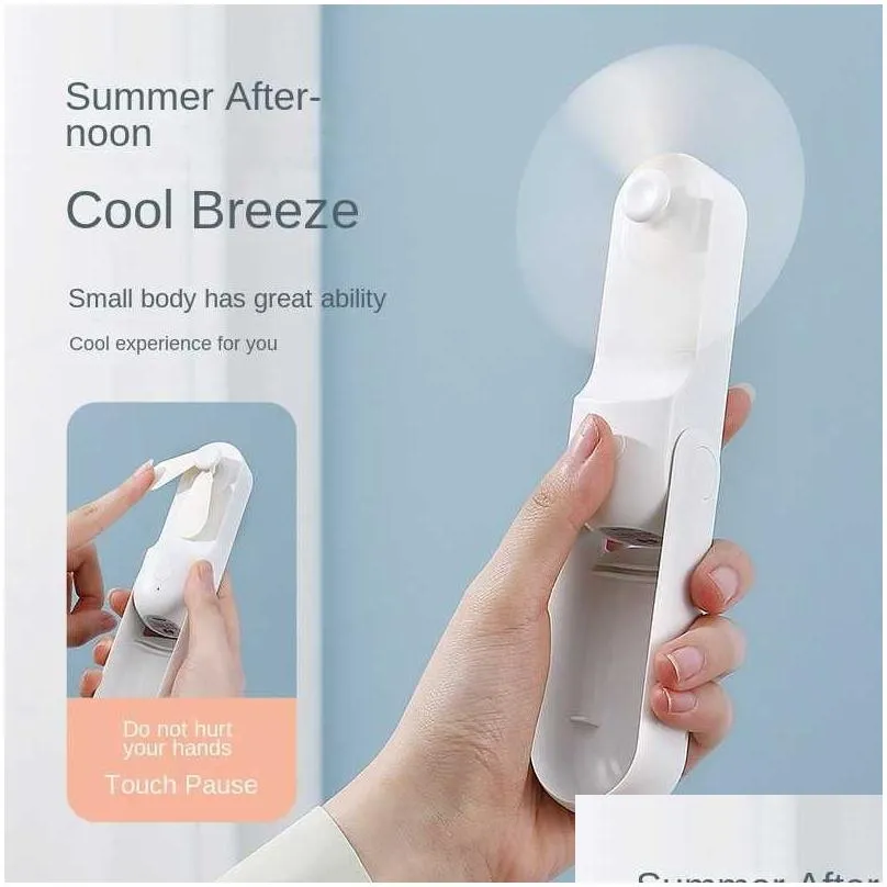  usb mini handheld fan folding pocket spray cooling fans neck hanging lazy portable outdoor rechargeable electric fan