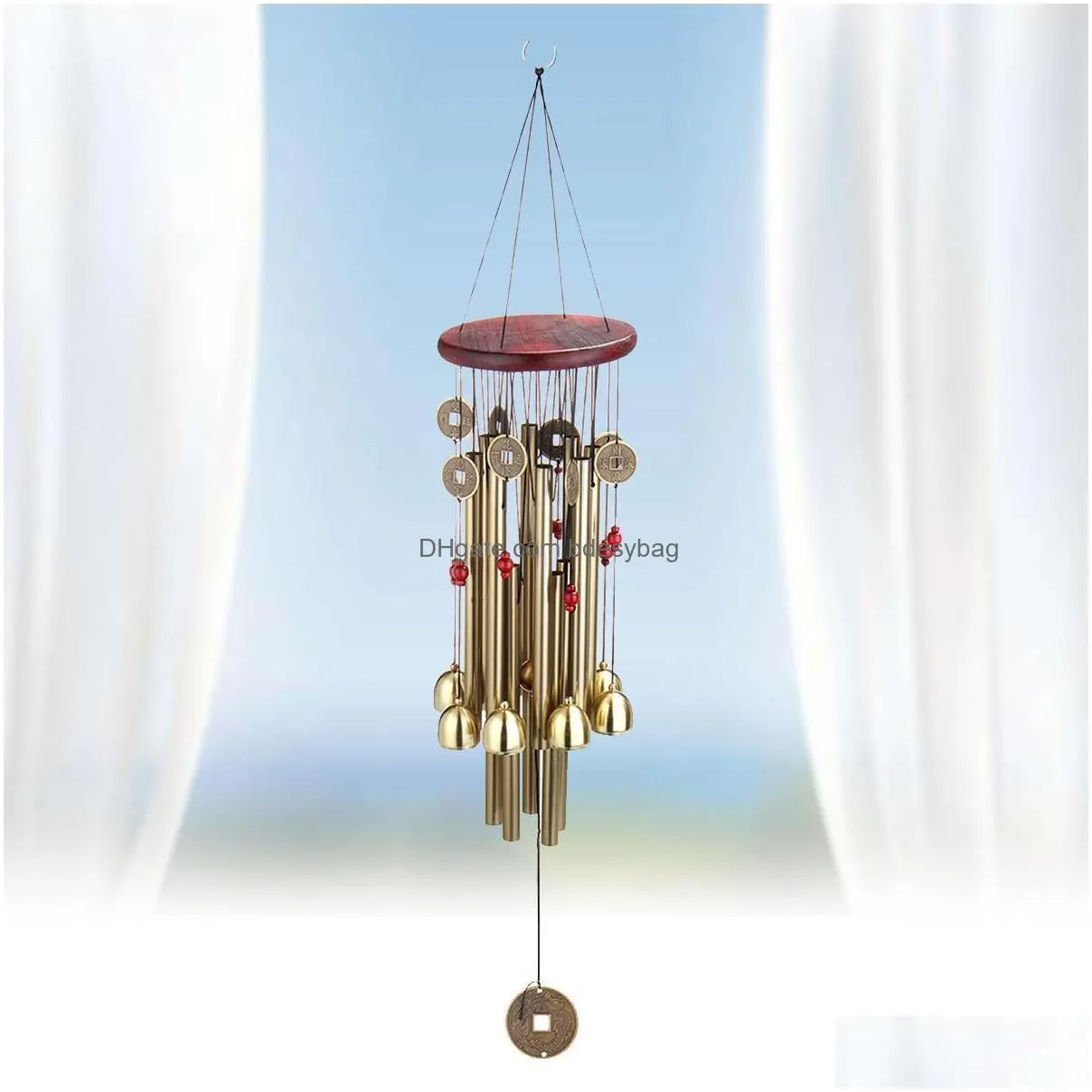 chinese traditional coins feng shui wind chime bell metal pendant for good luck fortune home hanging decor gift t200703