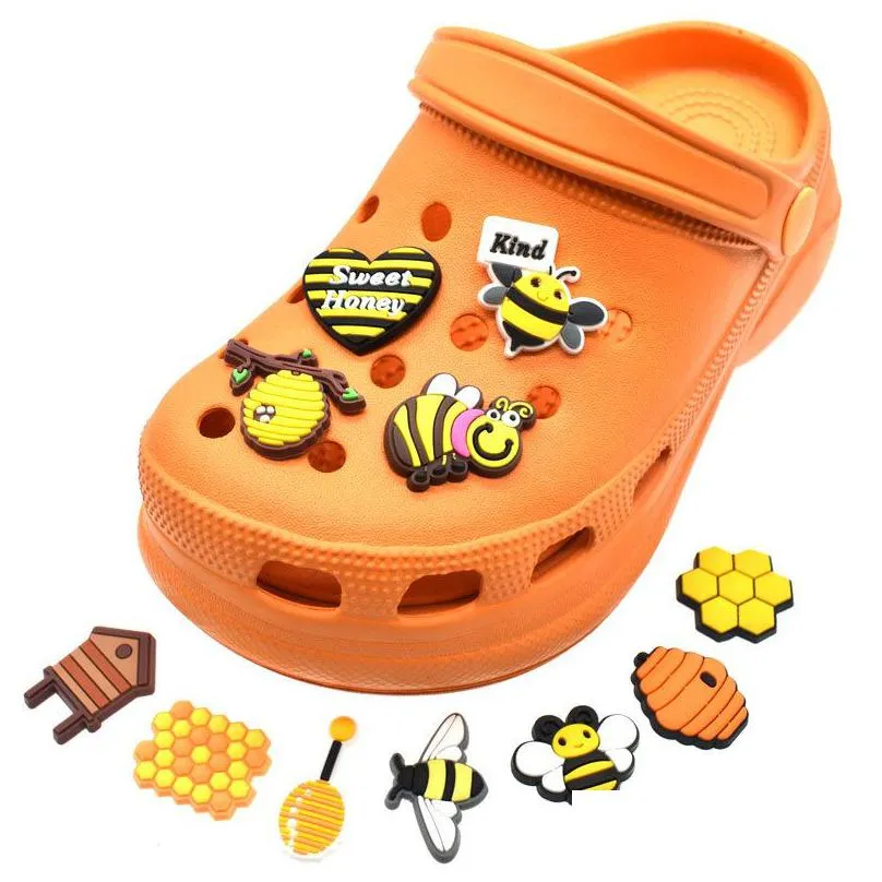 soft rubber animal bee clog charms jibitz shoe decoration charm buckle clog pins accessories