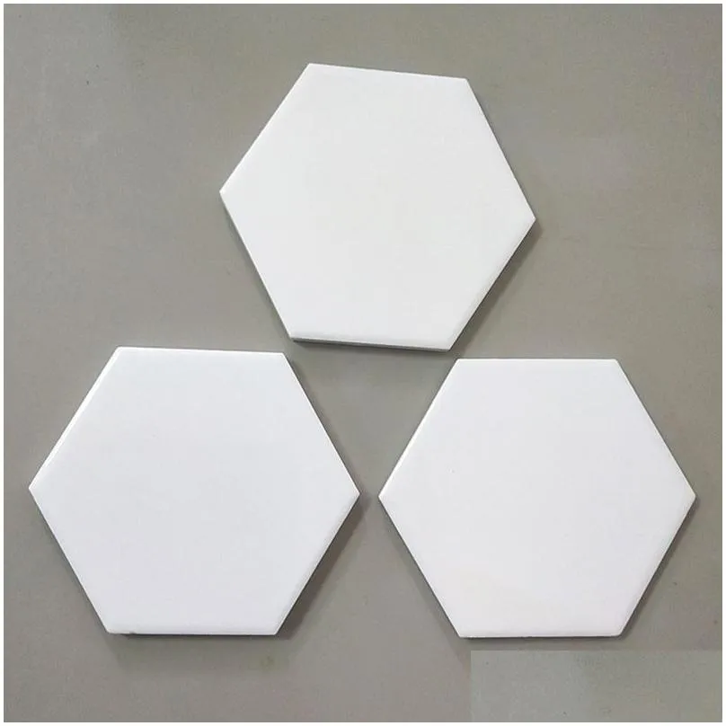  creative hexagon ceramic cork coaster for wooden table home ceramics decoration cup mat ccb8178