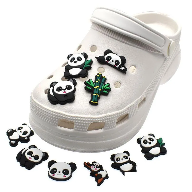 panda clog charms jibitz shoe charm decoration buckle accessories clog pins