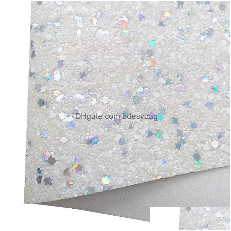 craft tools white pearls chunky glitter leather butterflies flowers printed synthetic vinyl sheets for bows diy 21x29cm q672 230105