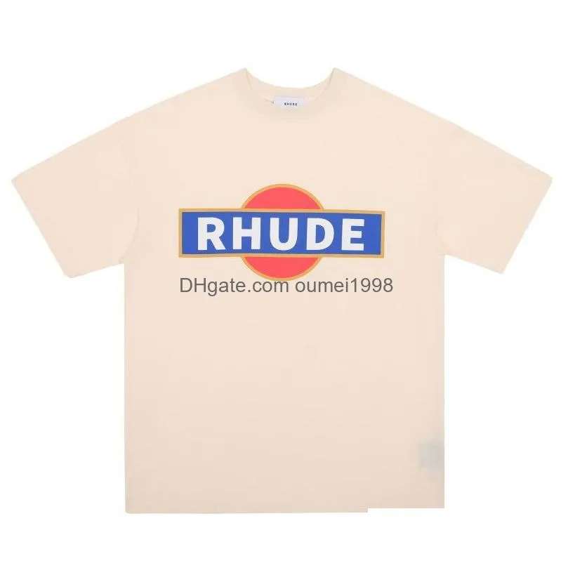 Rhude Mens t-shirts shorts High street Fashion designer for men shirt short sleeve print crewneck Casual t-shirt Top Tee Asian size