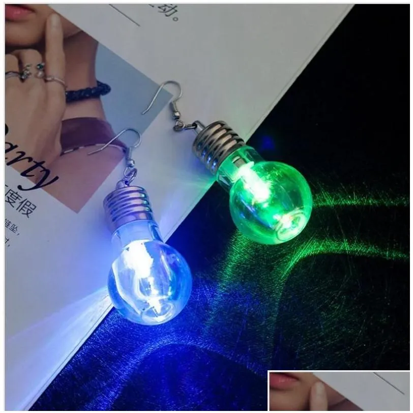 dangle chandelier korean harajuku personality funny nightclub colorful light bulb earrings female 1 pair1