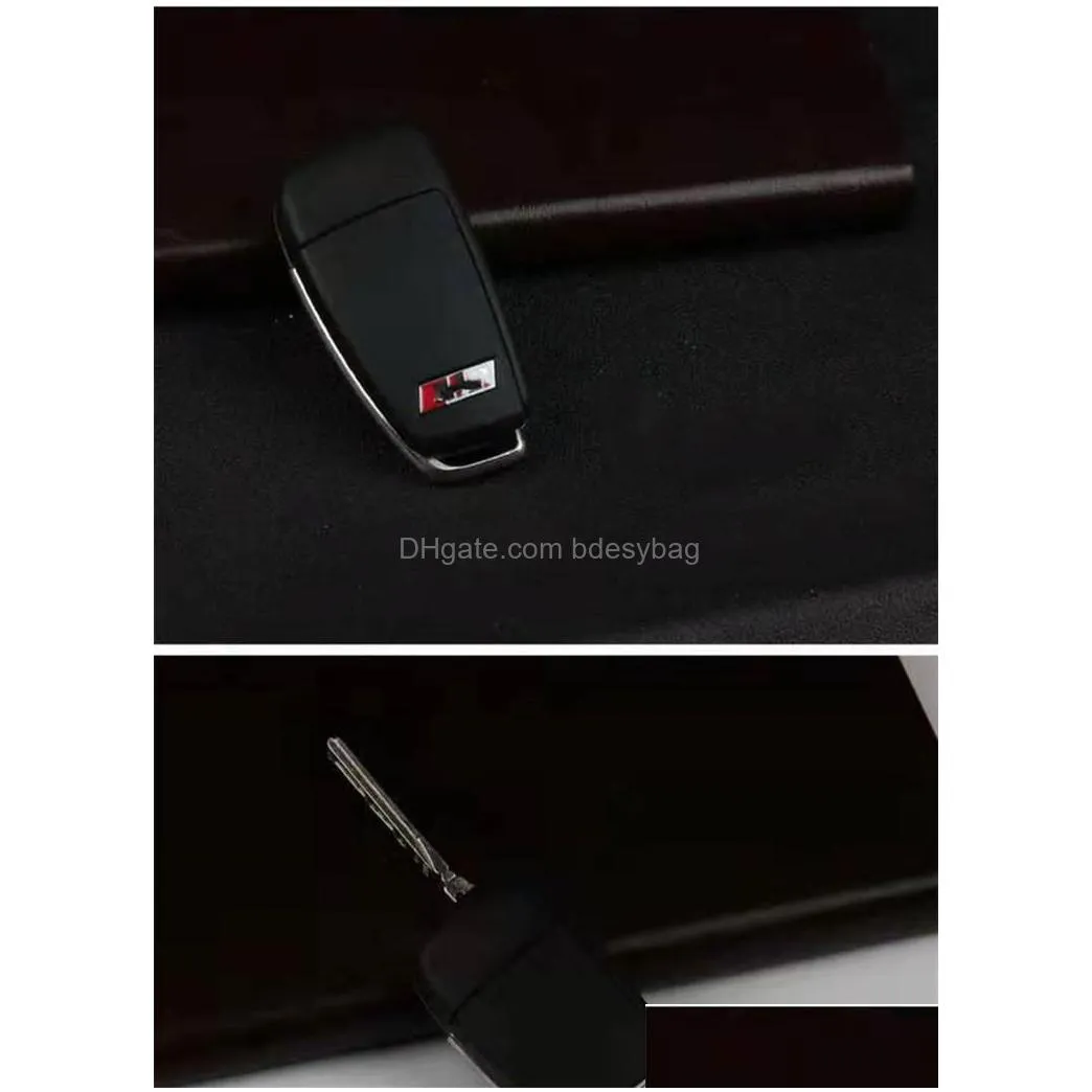  s3 rs logo key case back cover for audi a3 s3 q3 a6 l tt q7 r8 threebutton car key modified key shell sleeve