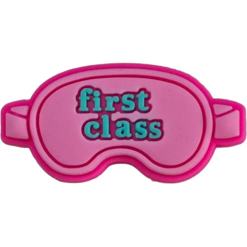 pink first class themed shoe decorations charms for croc - perfect for alligator jibtz bubble slipper sandals