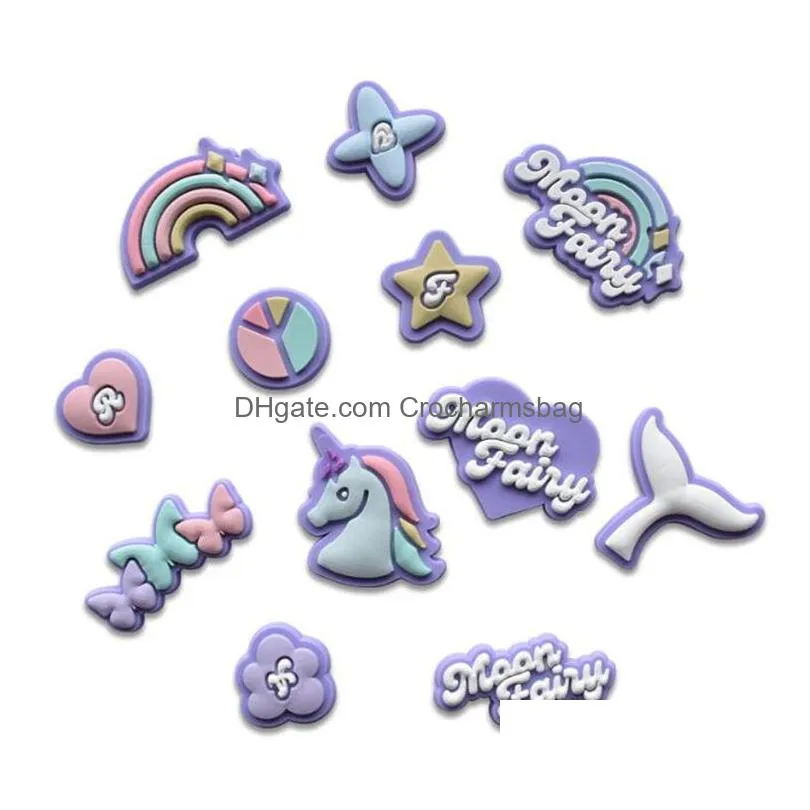 Pvc Croc Charms cartoon Animal Shoe Accessories Decorations Charms Buckle for Clog Buttons Soft Rubber