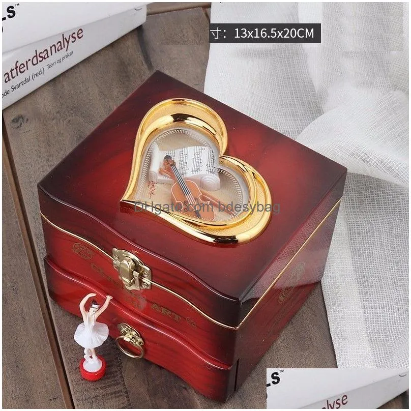 novelty items classic rotating dancer ballerina piano music box clockwork plastic jewelry girls hand crank mechanism christmas gift