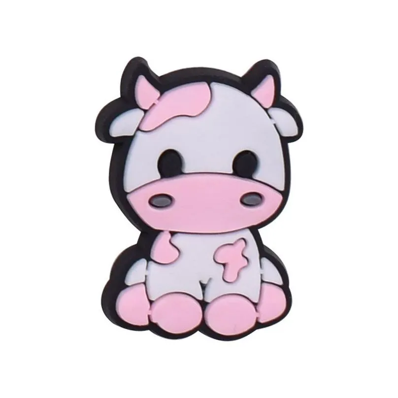 cute cow clog charms animals shoe decoration jibbitz charm clog pins