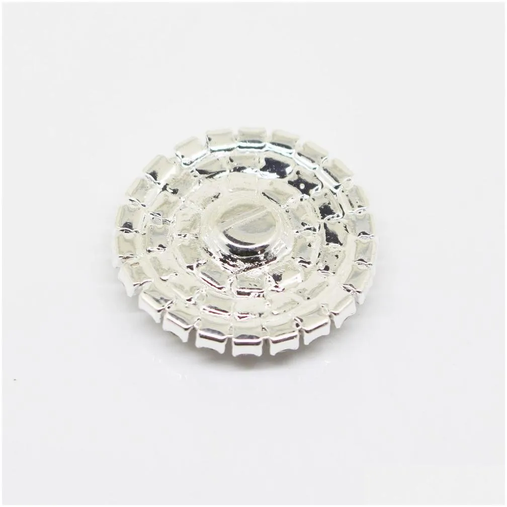 50pcs 25mm round rhinestone silver button flatback decoration crystal buckles for baby hair accessories