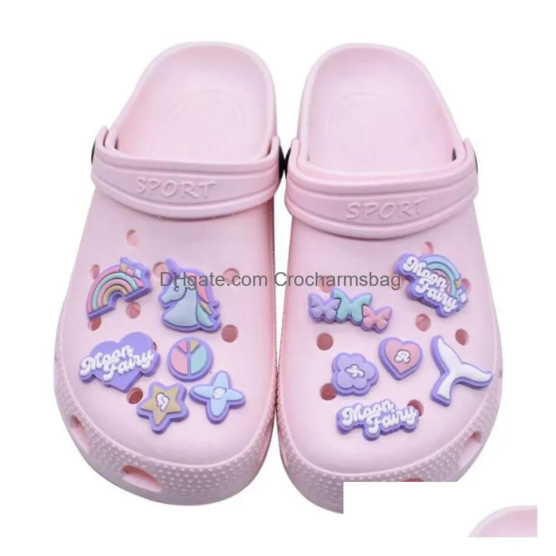 Pvc Croc Charms cartoon Animal Shoe Accessories Decorations Charms Buckle for Clog Buttons Soft Rubber