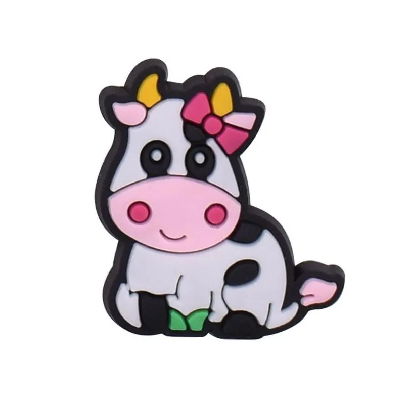 cute cow clog charms animals shoe decoration jibbitz charm clog pins