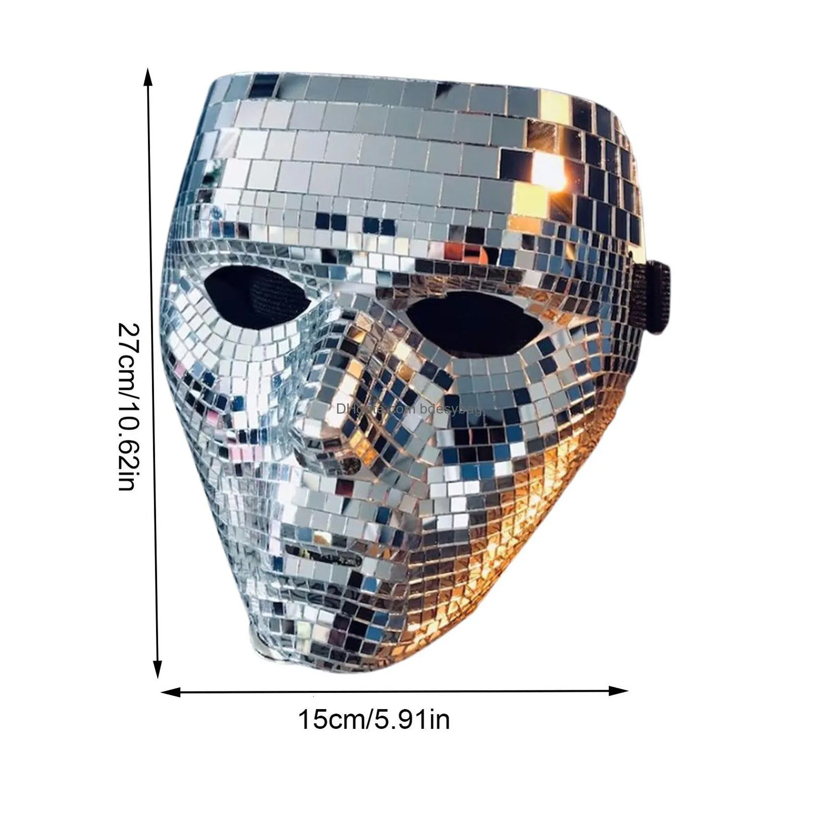 party masks disco ball glitter elements cosplay masque handcrafted festival rade for dj stage bar holiday decorations 230104