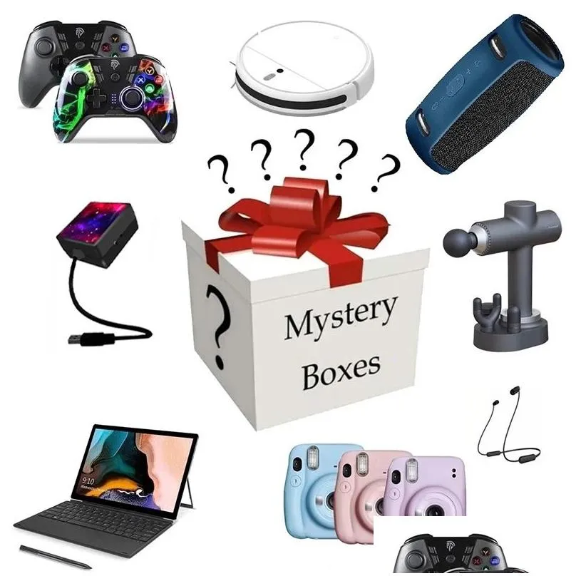 blind box mystery high quality brand 100% winning random items digital electronic car accessories game console earphones watch christmas