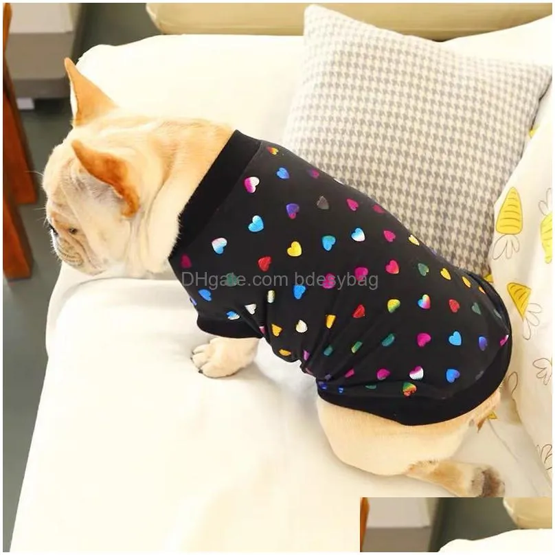 pet clothes dog summer clothes dollar t shirt coat french bulldog vest small dogs cats clothing drop pet products t200710