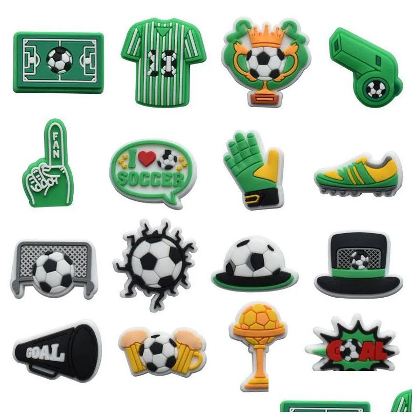 soccer clog charms sport shoe jibitz charm decoration buckle clog pins accessories