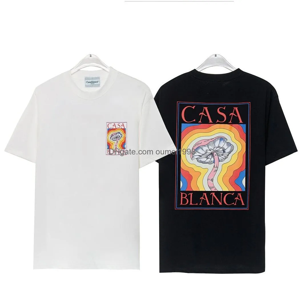 Summer Men T Shirt Casablanc shirt Men Designer t shirt Fashion printing casa Casual t-shirt 100%cotton tee Size S-XXL