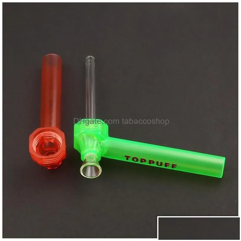 smoking pipes toppuff top puff acrylic bong portable screwon water pipe glass shisha chicha tobacco herb holder instant screw on hoo