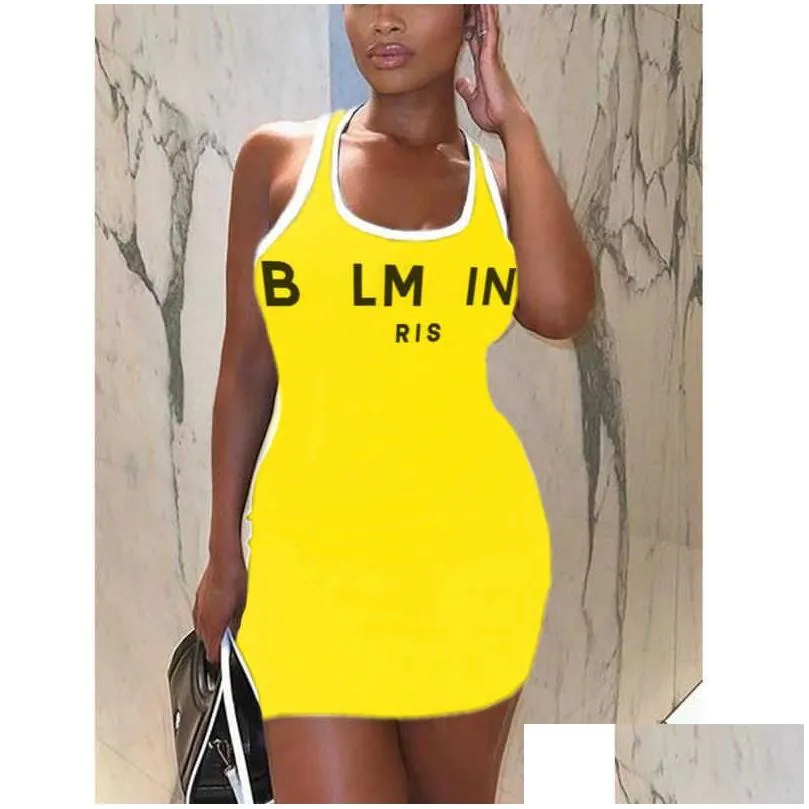 Womens Designer Clothing Causal Dress 2023 Summer Fashion Letter Printed Dresses For Woman Slim Quick Dry Mini Skirt Plus Size 3xl 4xl