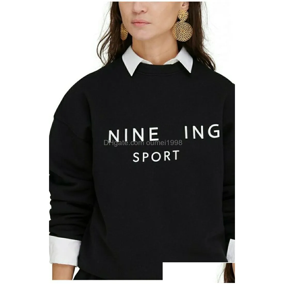 AB Sport Sweatshirt Letter Plush Women Designer BINGs Round Neck Sweater Fashion Fleece Pullover Hoodie ANINEE