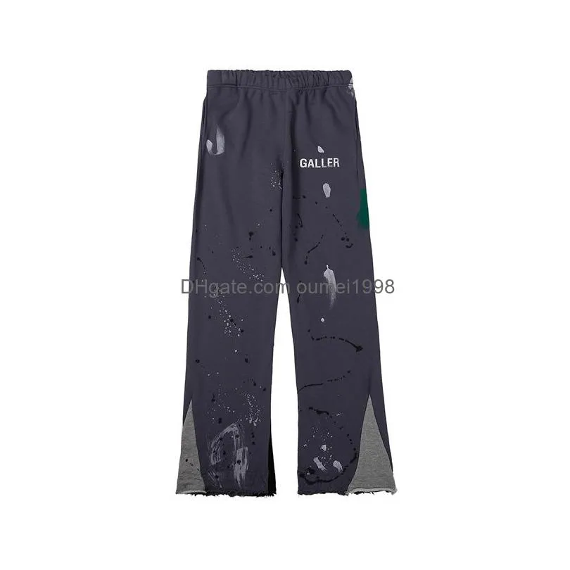 Men Pants Galleries Sweatpants Dept Speckled Letter Print Men`s Women`s Couple Loose Versatile Casual Pants Straight