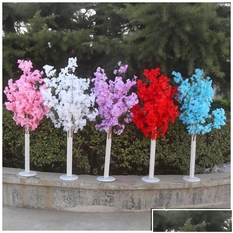 Decorative Flowers Wreaths Wedding Decoration 5Ft Tall 10 Piece/Lot Slik Artificial Cherry Blossom Tree Roman Column Road Leads Fo